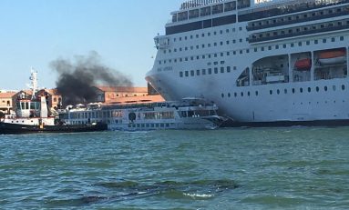 Venezia: incidente tra nave da crociera e battello turistico